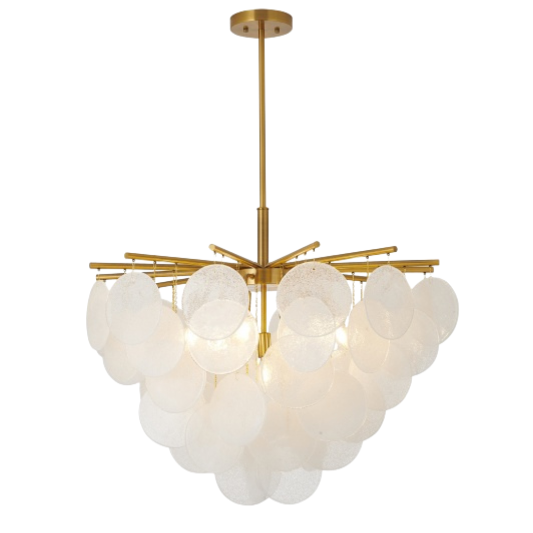 Chime Glass Gold Chandelier