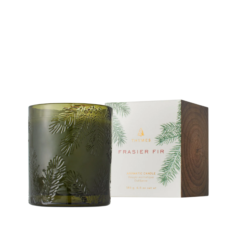 Frasier Fir Molded Green Glass Candle