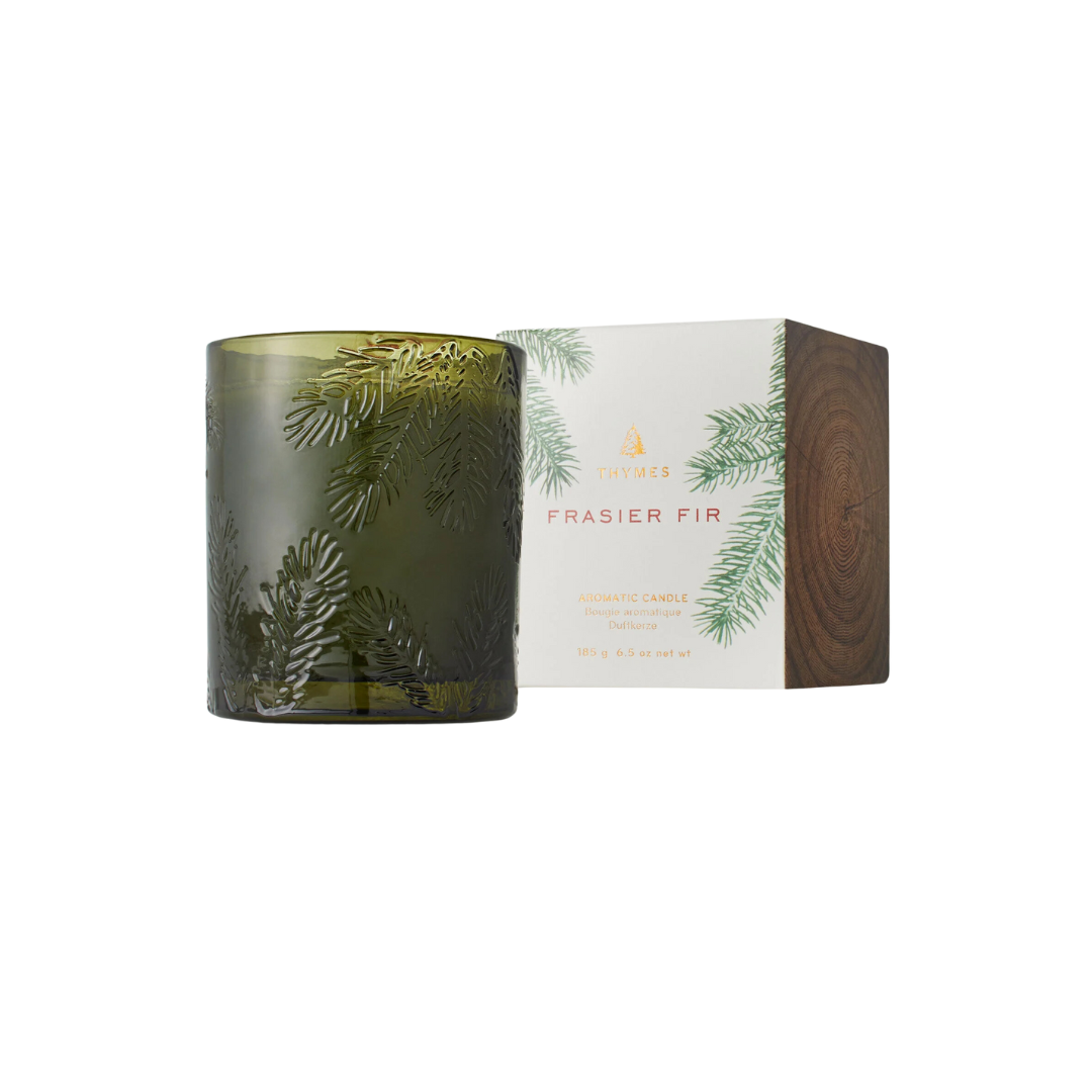 Frasier Fir Molded Green Glass Candle