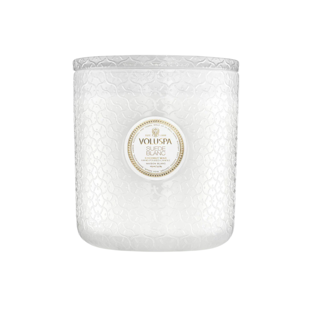 Voluspa Suede Blanc 5 Wick Candle