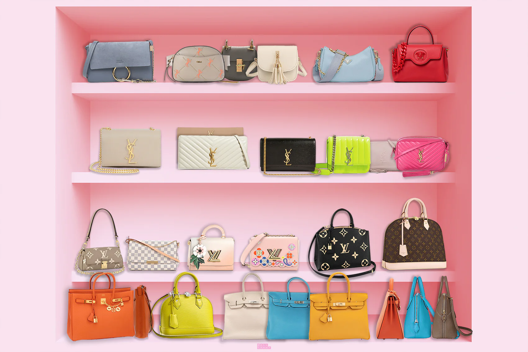 Designer Handbags in Pink Wall Art