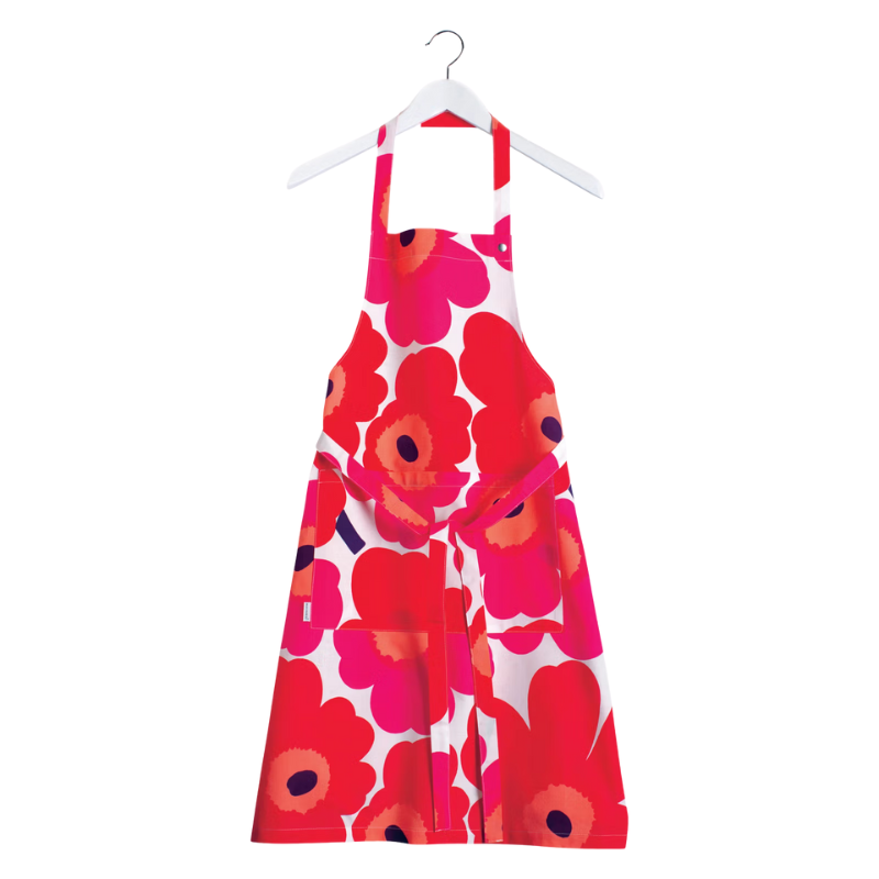 Marimekko Red & White Pieni Unikko Apron