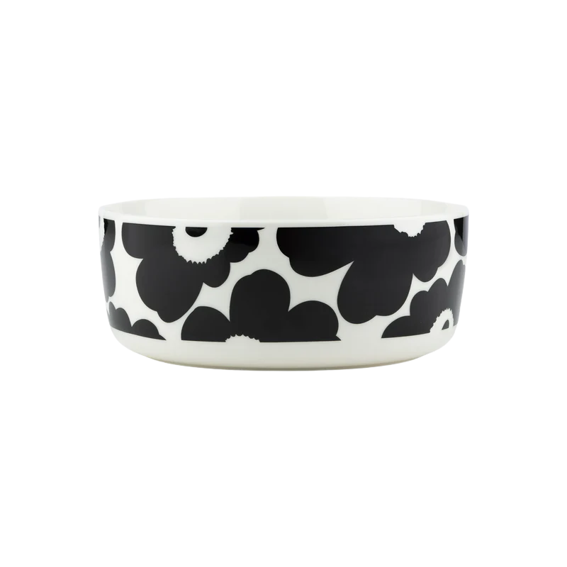 Marimekko Black &amp; White Oiva Unikko Serving Dish - Boutique Marie Dumas