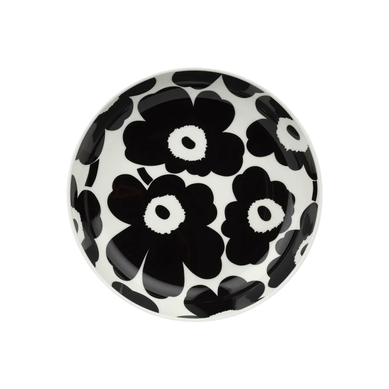 Marimekko Black &amp; White Oiva Unikko Deep Plate - Boutique Marie Dumas
