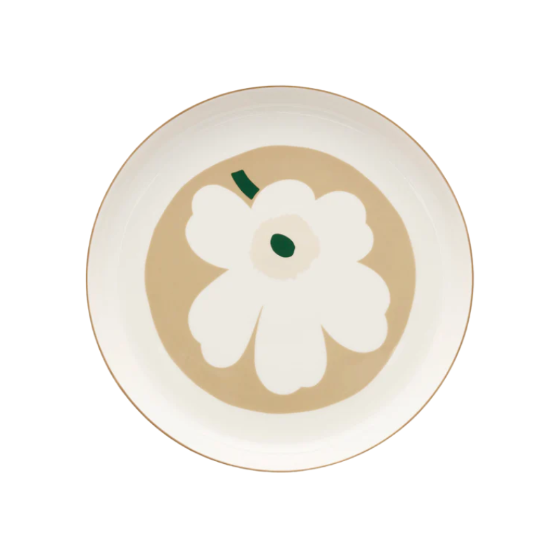 Marimekko Beige Oiva Unikko Serving Dish