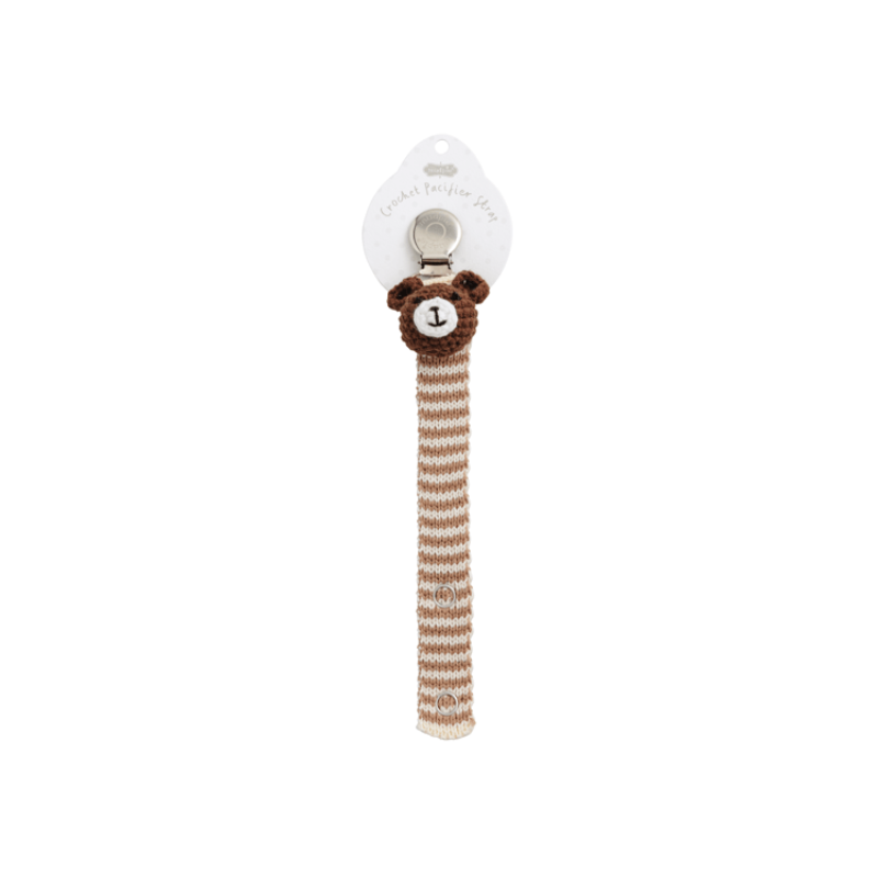 Crochet Bear Pacifier Clip