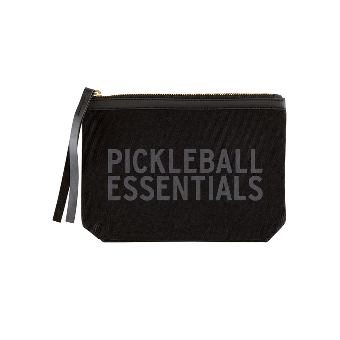 Pickleball Essentials Black Canvas Pouch