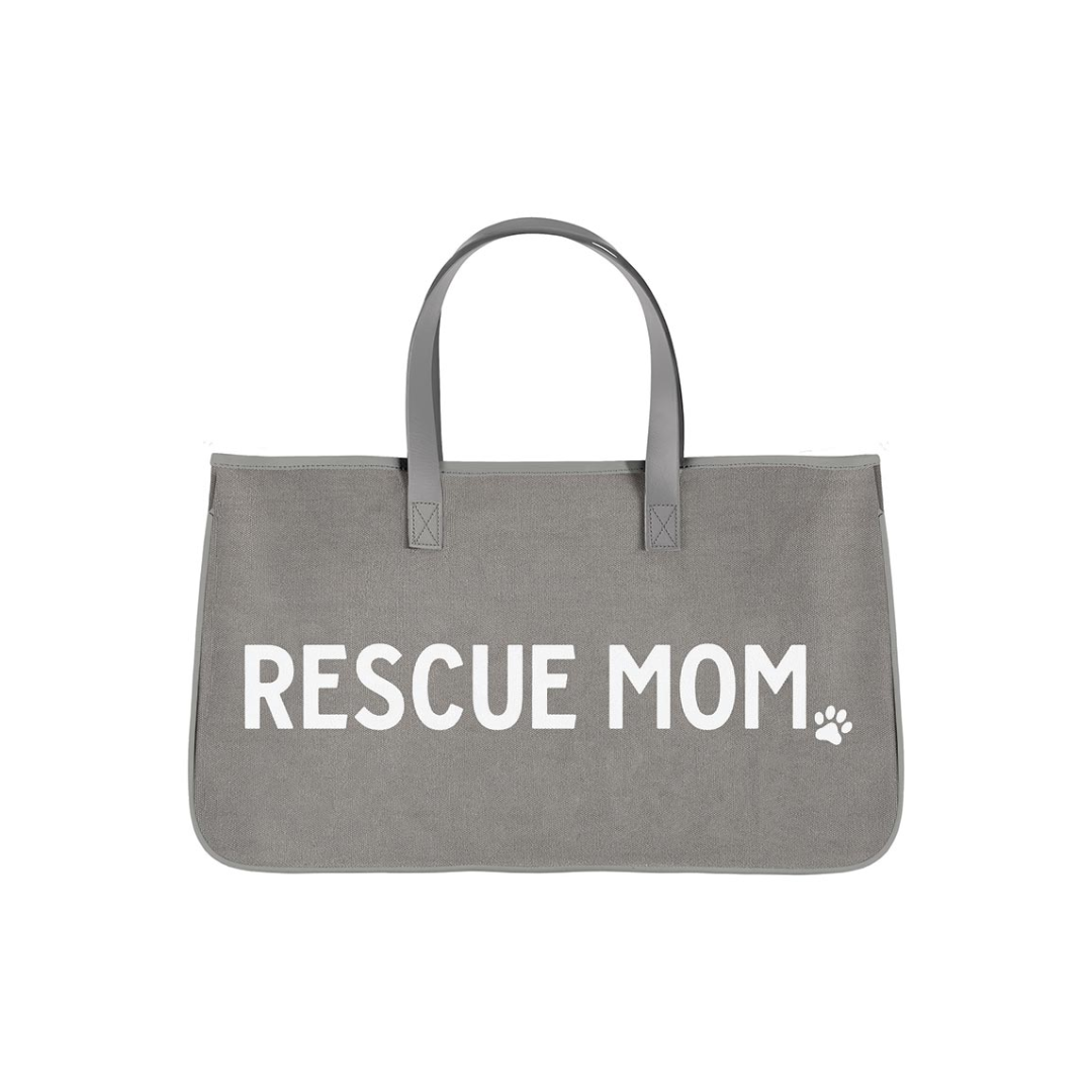 Rescue Mom Grey Canvas Tote Bag