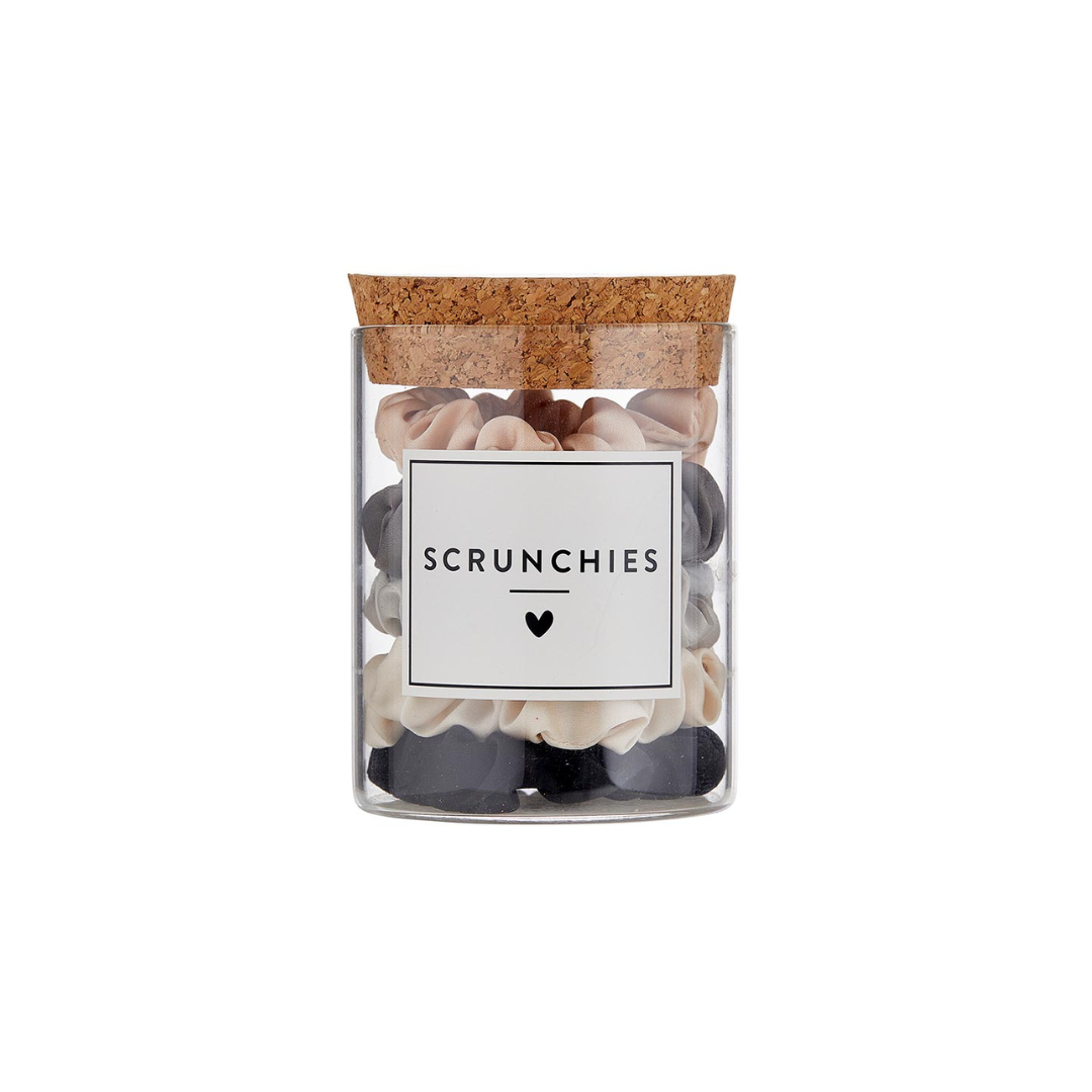 Large Ivory Ombre Satin Scrunchies in Jar