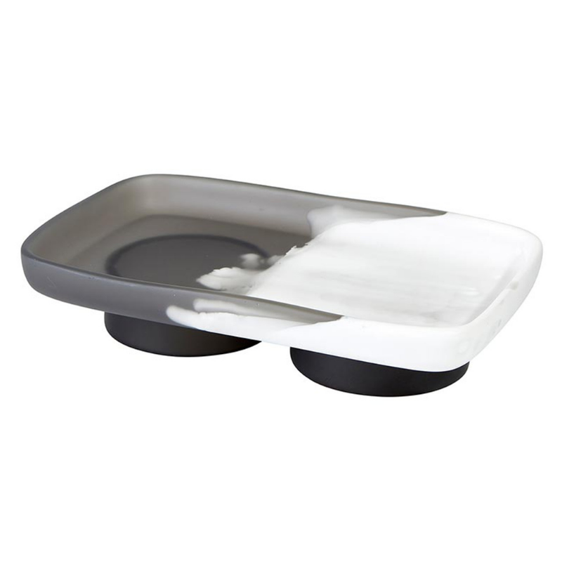 Grey Resin Footed Oblong Tray