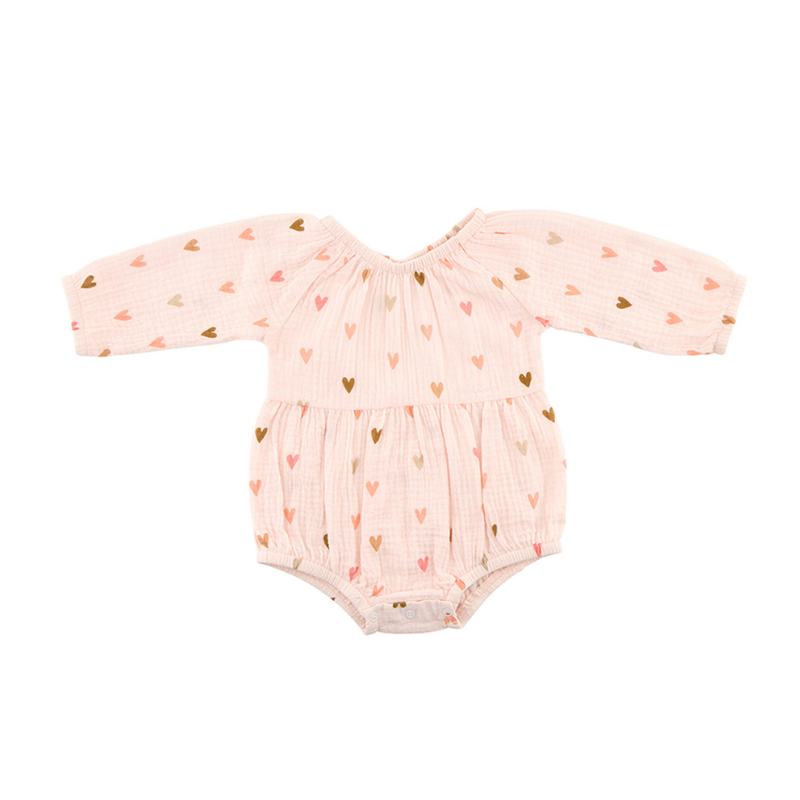 Long Sleeve Hearts Romper 3-6 Months