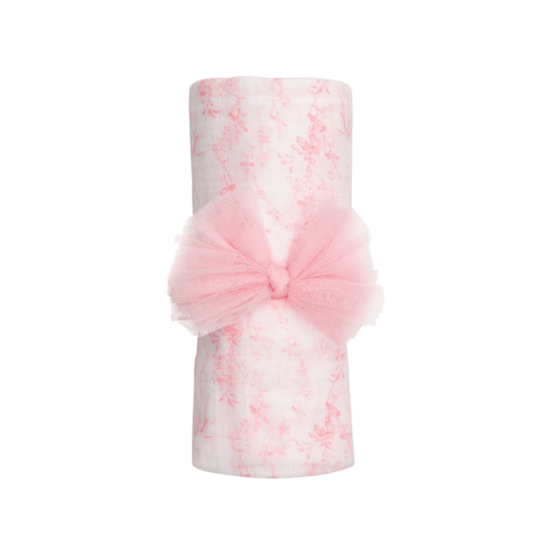 Pink Toile Swaddle &amp; Headband Set