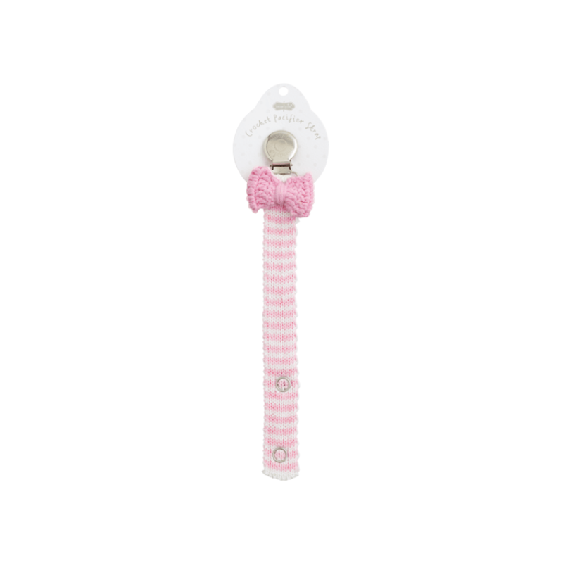 Pink Bow Pacifier Clip