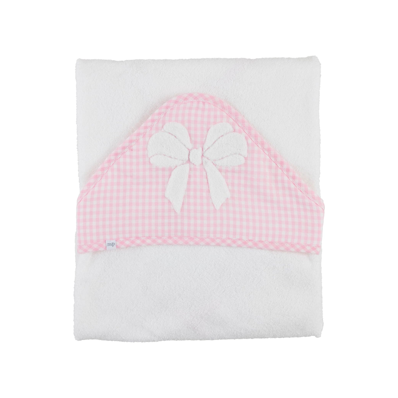 Solid Pink Bow Hooded Towel