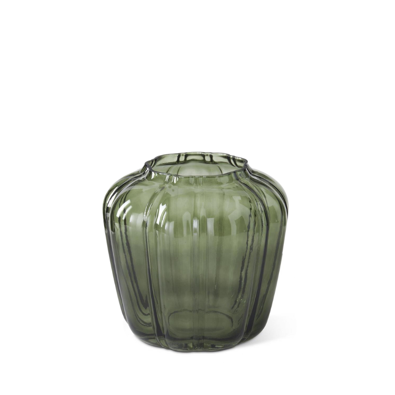 Small Green Scalloped Vase