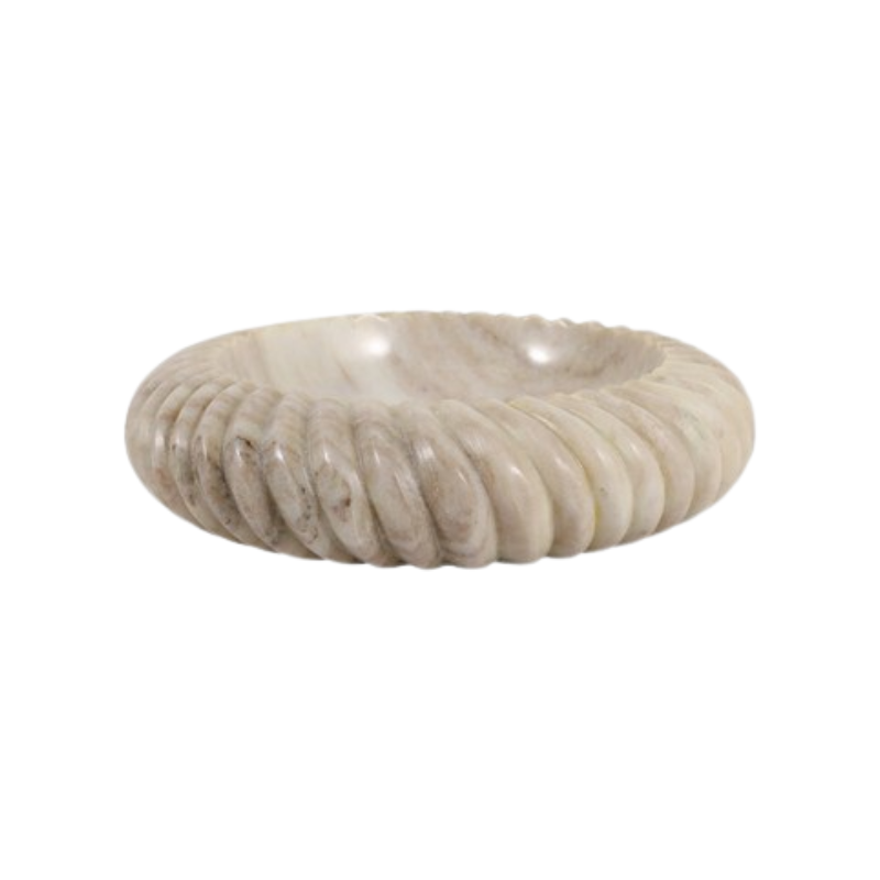 Ribbed Marble Bowl
