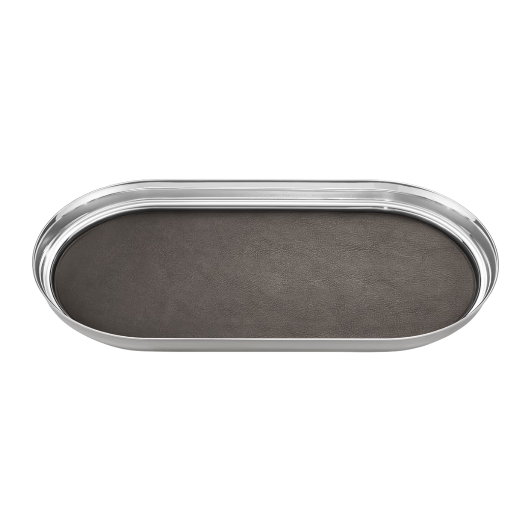 Georg Jensen Manhattan Tray with Leather Lining - Boutique Marie Dumas
