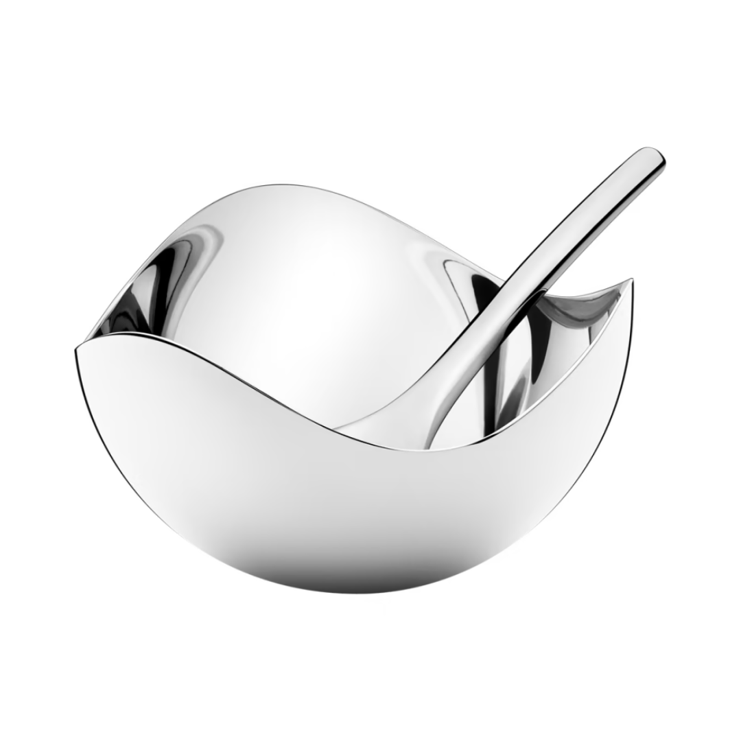 Georg Jensen Bloom Salt Cellar &amp; Spoon