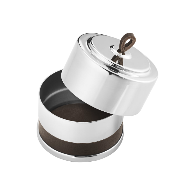 Georg Jensen Manhattan Round Leather Box