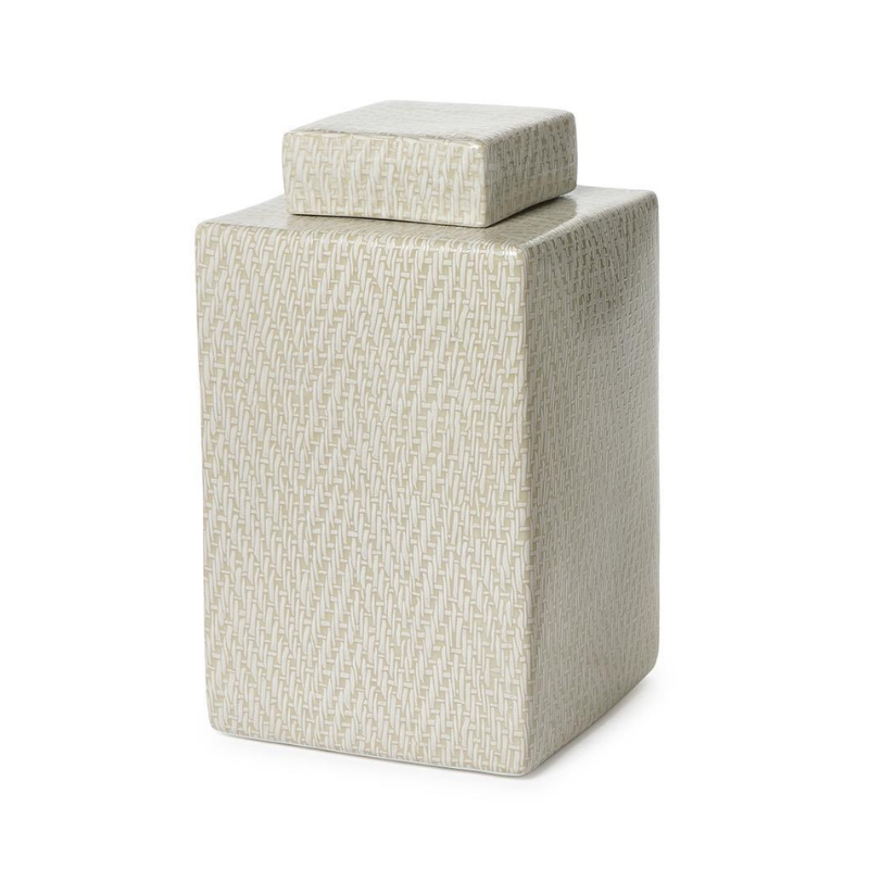 Large Basketweave Canister