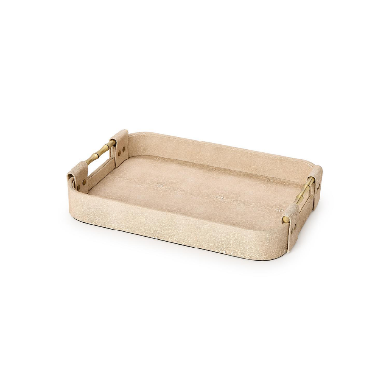 Small Cream Shagreen Tray