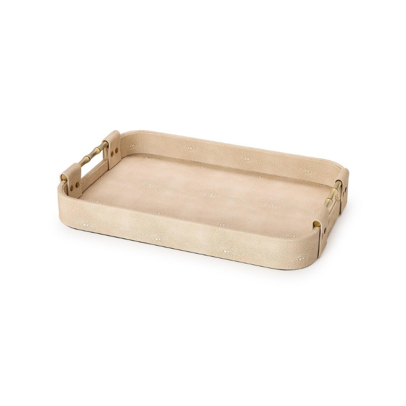Medium Cream Shagreen Tray