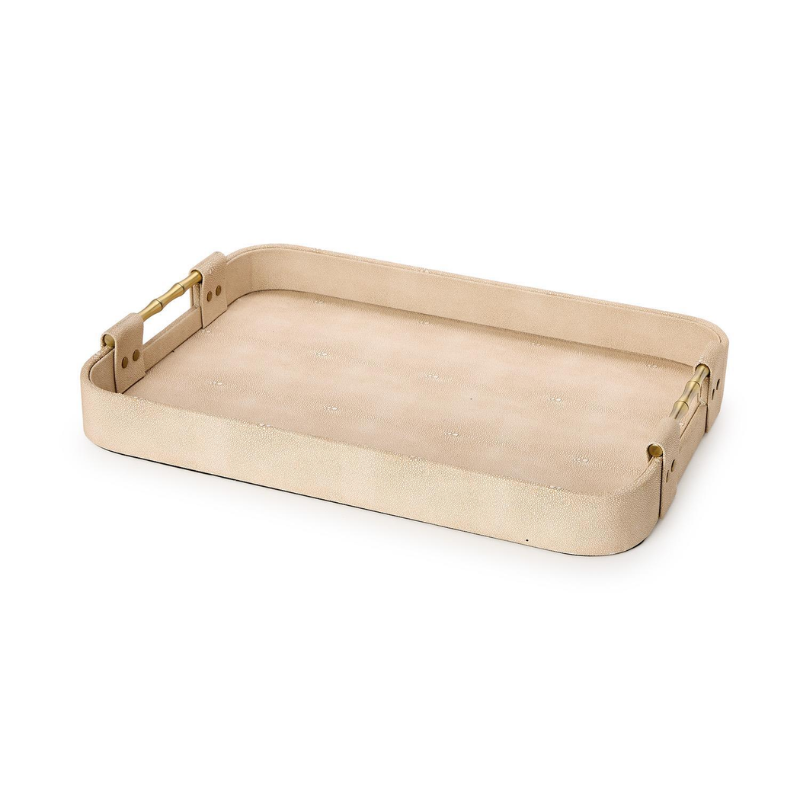 Large Cream Shagreen Tray