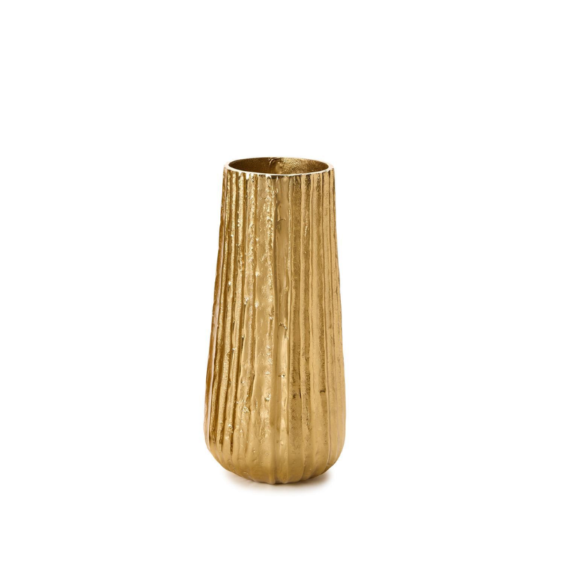 Small Gold Pleated Vase