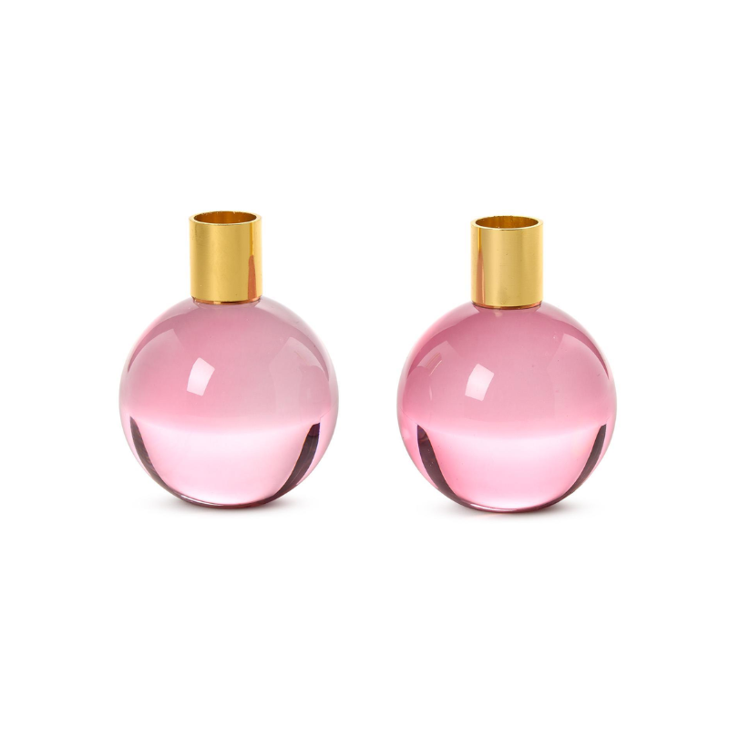 Set of 2 Pop Pink Taper Holder