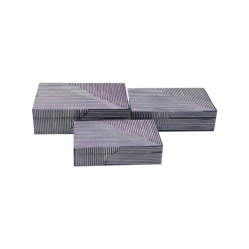 Set of 3 Stripes Boxes