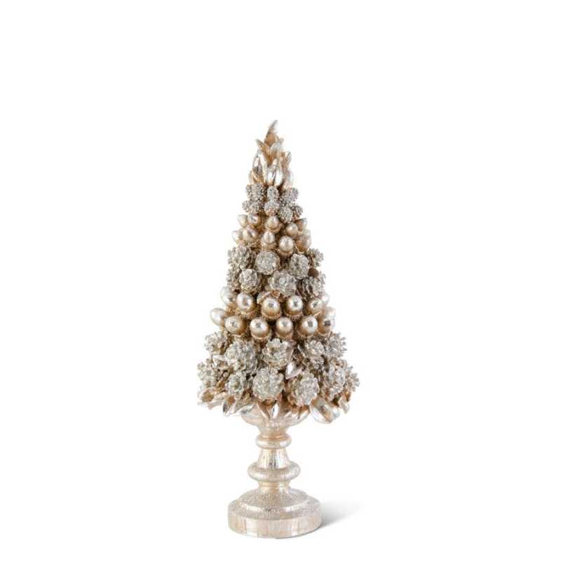 Small Resin Glittered Pinecone Tree