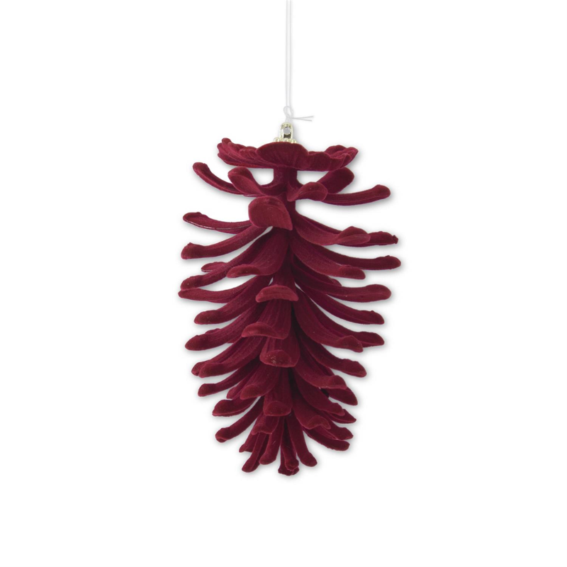 Small Burgundy Open Pinecone Ornament