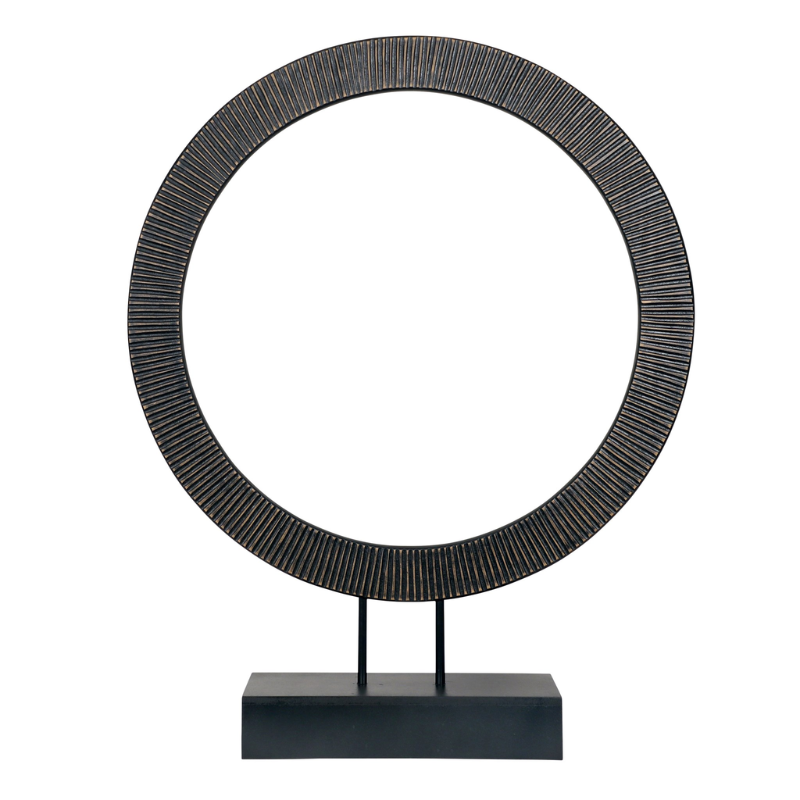 Large Black Volta Ring Sculpture