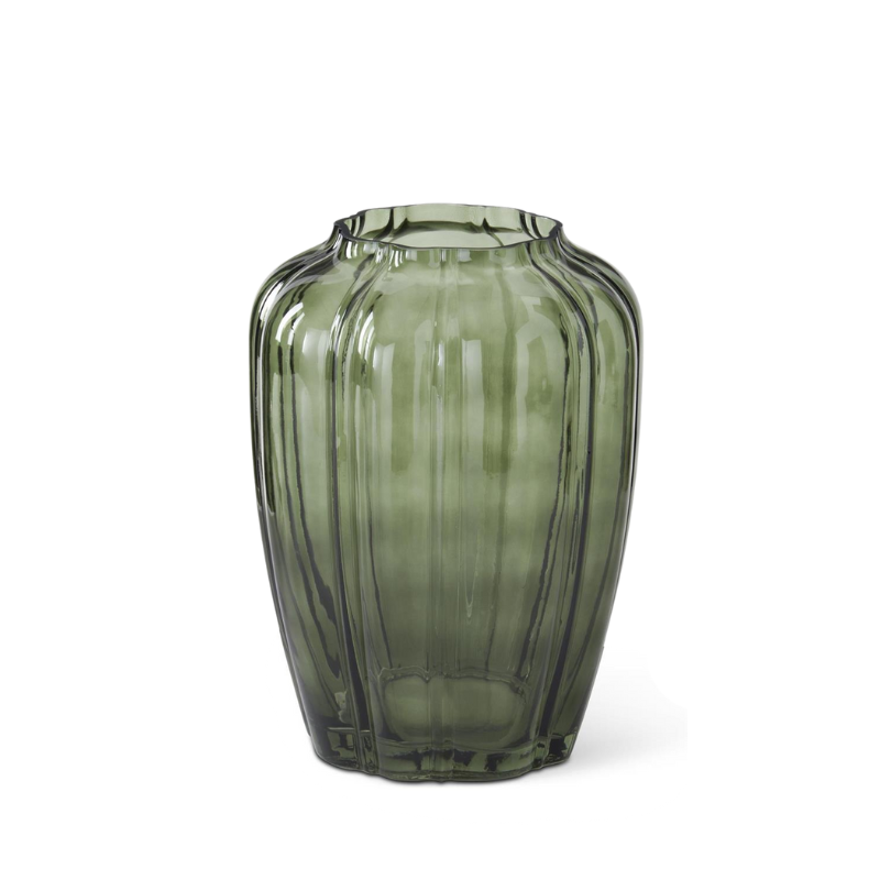 Large Green Scalloped Vase