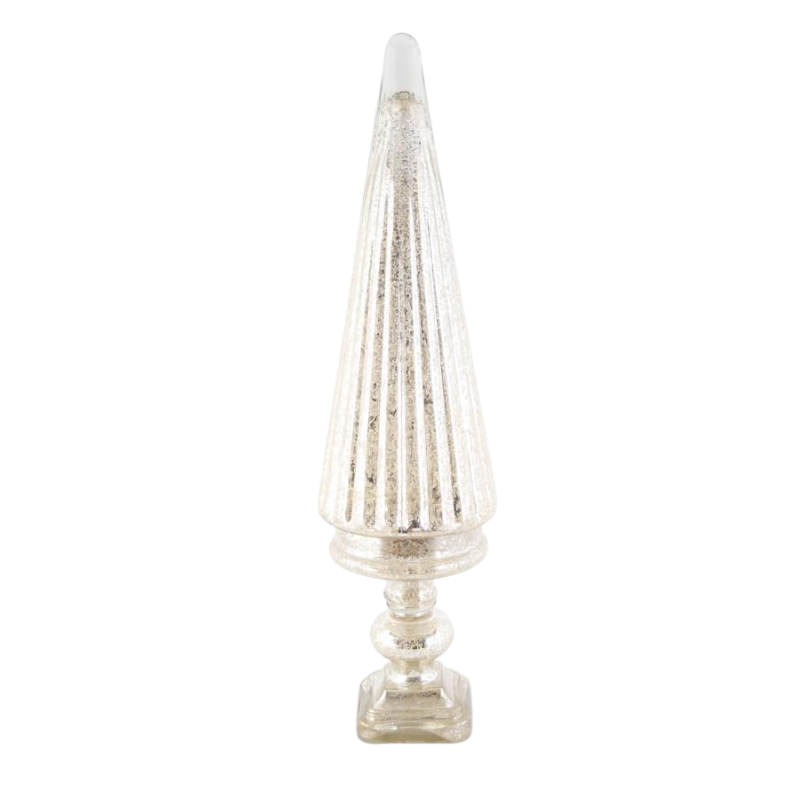Large Silver Ribbed LED Tree