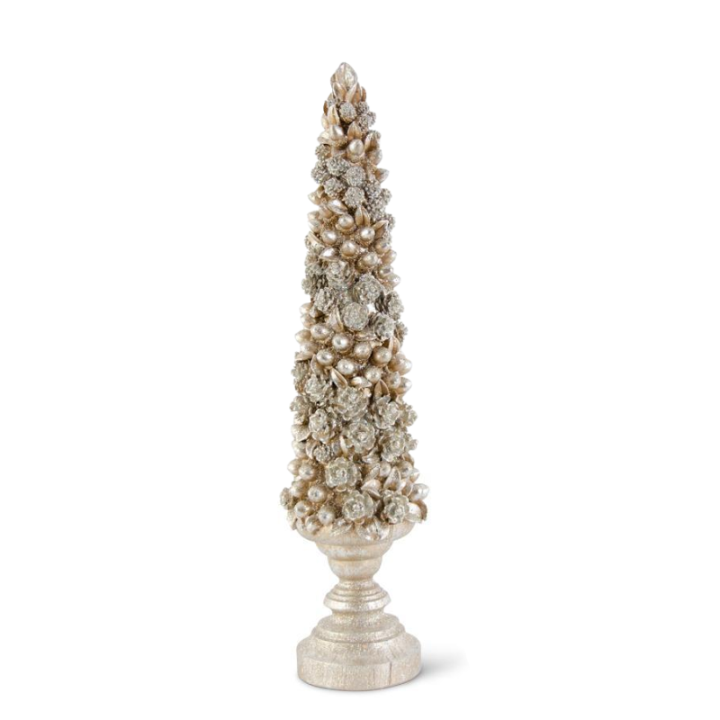 Large Resin Glittered Pinecone Tree