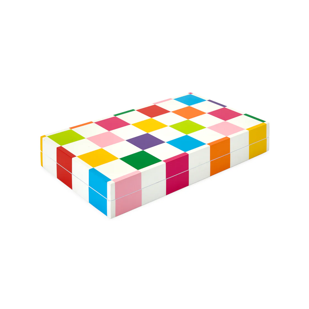 Jonathan Adler Checkerboard Rainbow Backgammon Set