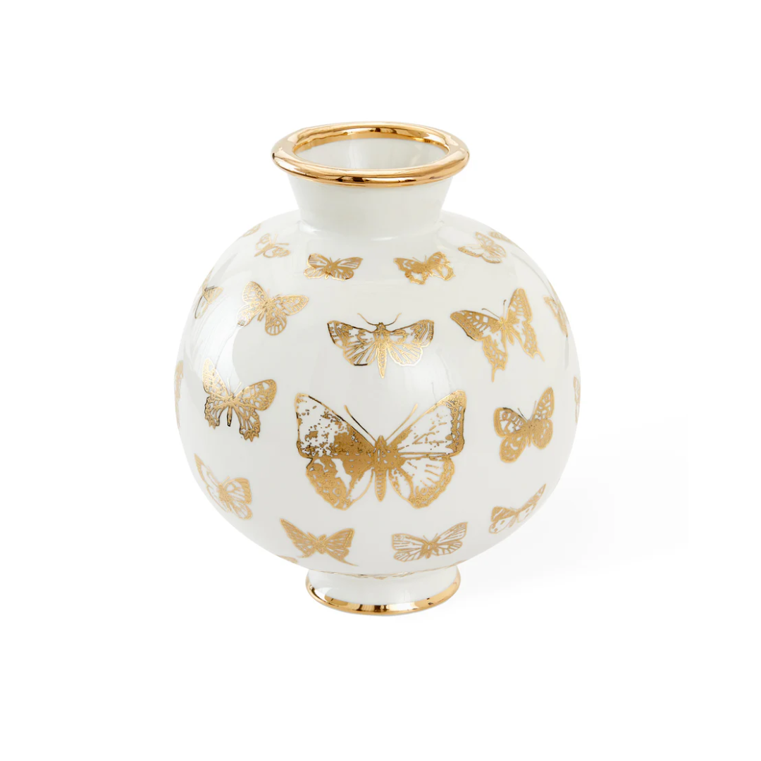Jonathan Adler Botanist Butterfly Round Vase