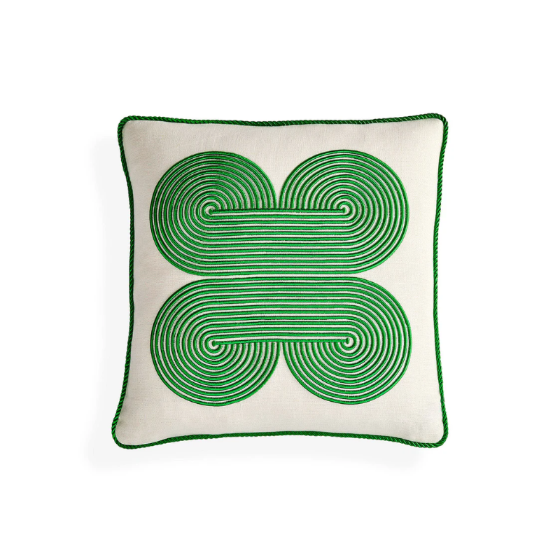 Jonathan Adler Green Pompidou Quatrefoil Pillow