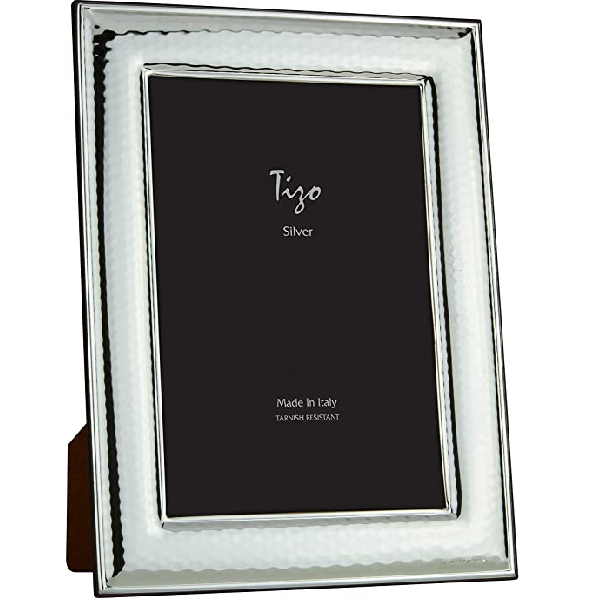 Hammered 8x10 Silver Frame with Fold