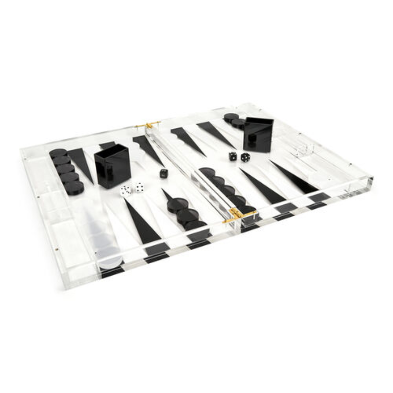 Backgammon en Lucite noire