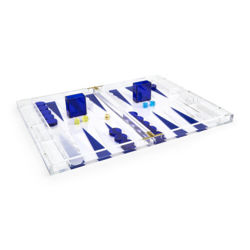 Blue Lucite Backgammon