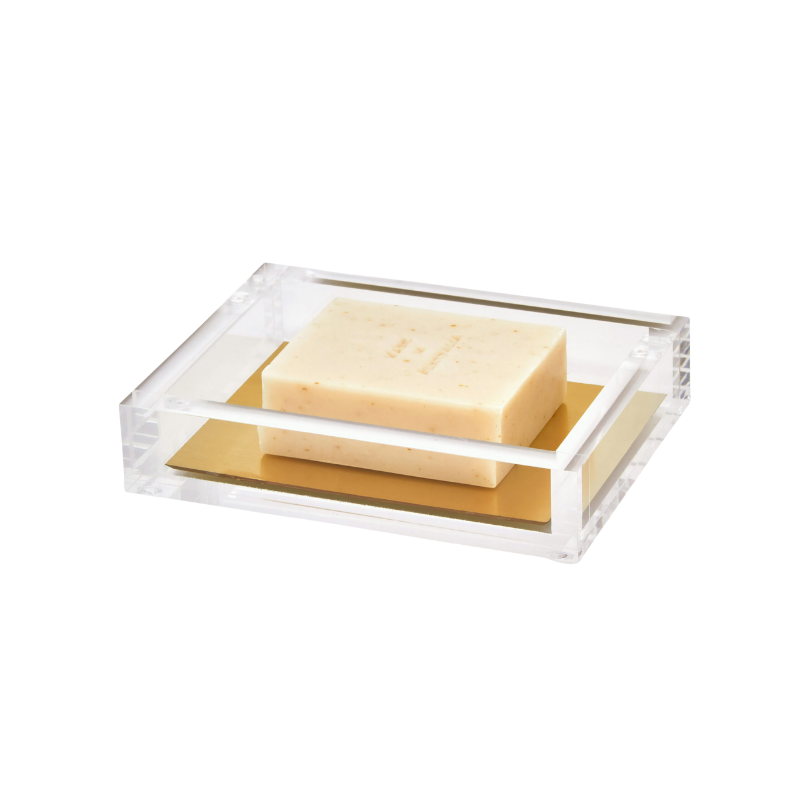 Porte-savon en Lucite dorée