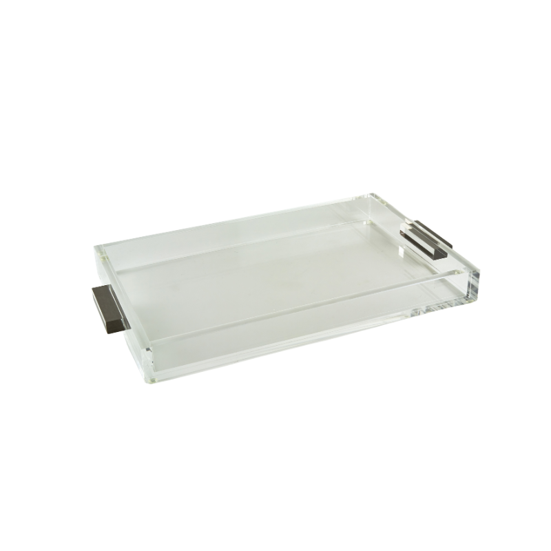 Small Lucite Tray with Silver Handles