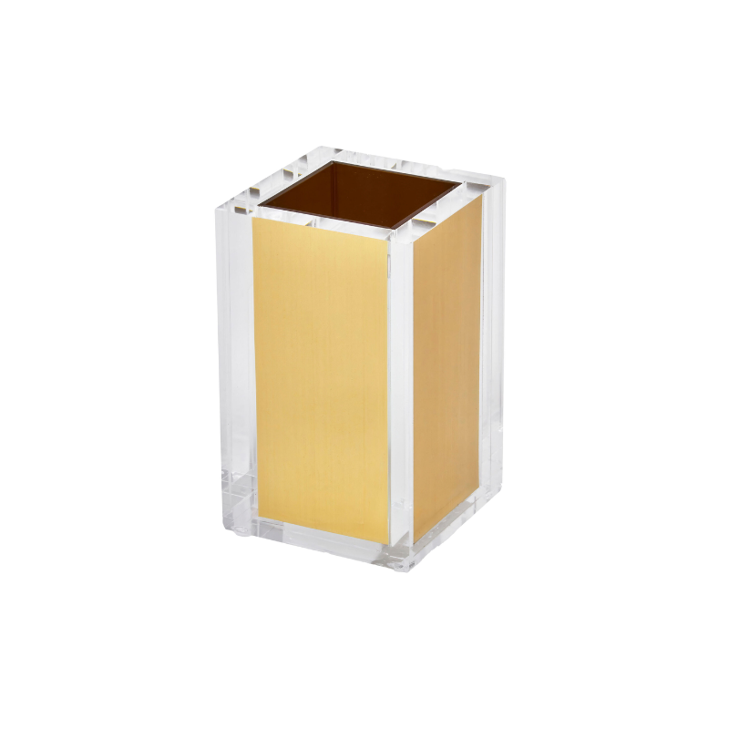 Gold Lucite Toothbrush Holder