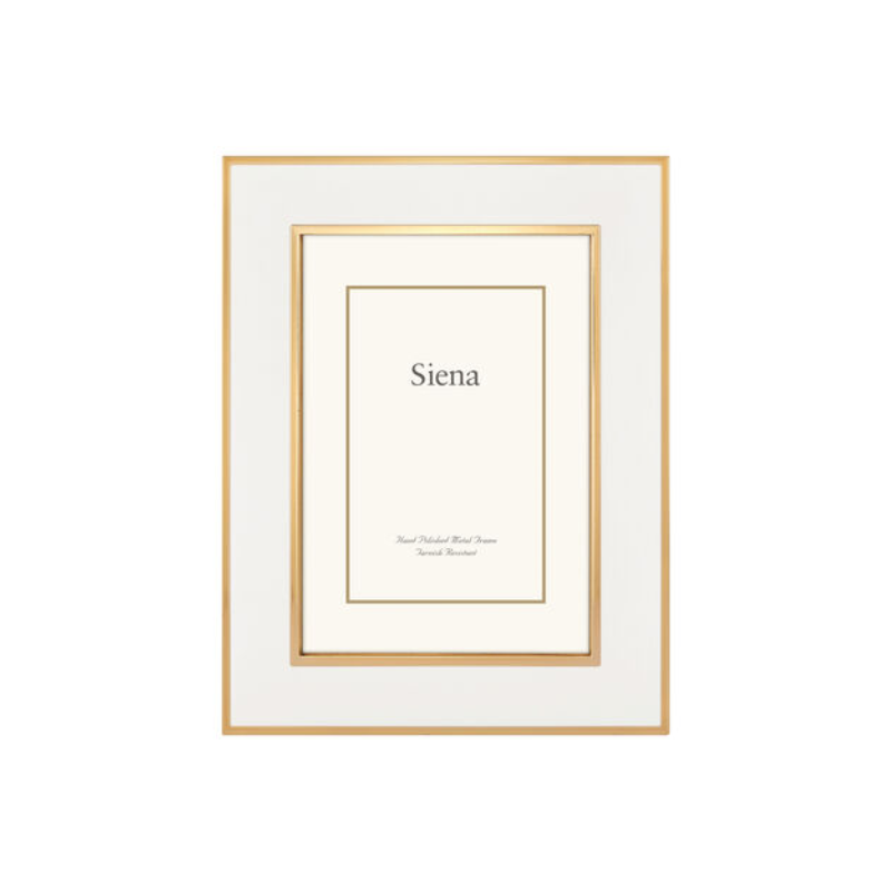 Wide Gold & White Siena 4x6 Frame