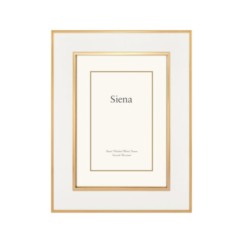 Wide Gold &amp; White Siena 5x7 Frame