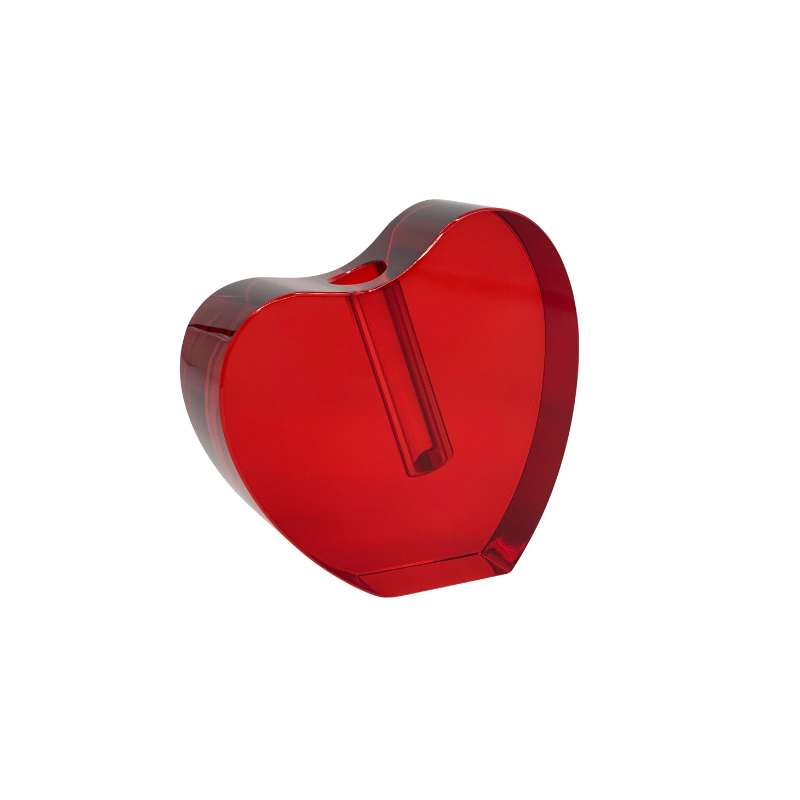 Small Red Crystal Heart Vase