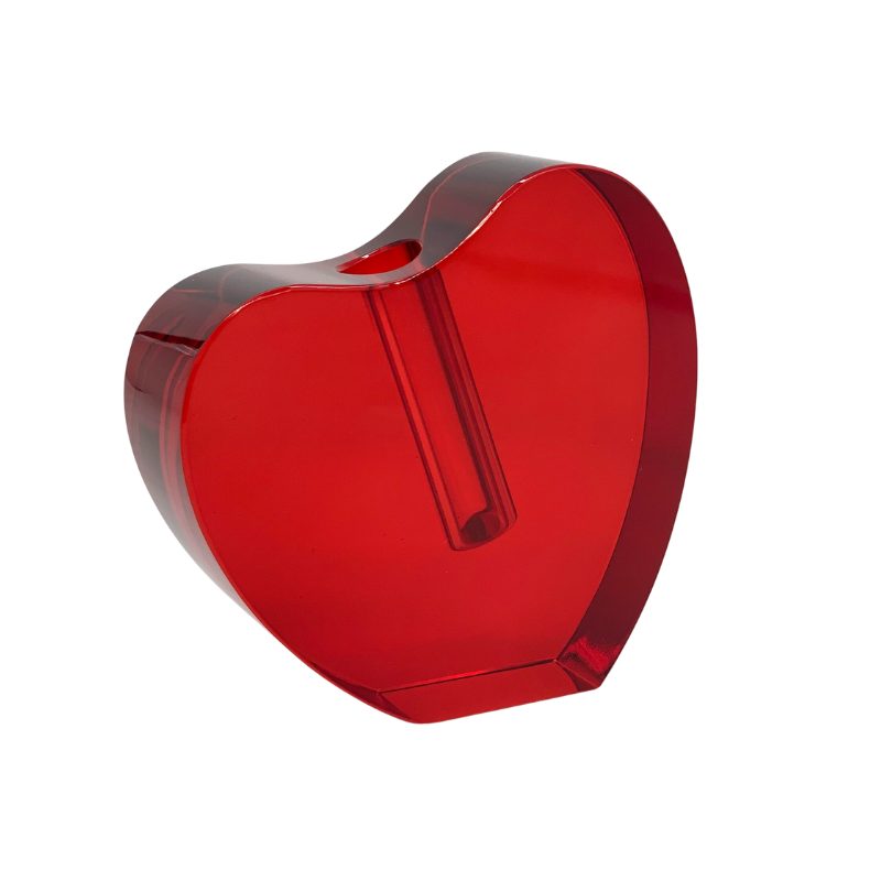 Large Red Crystal Heart Vase