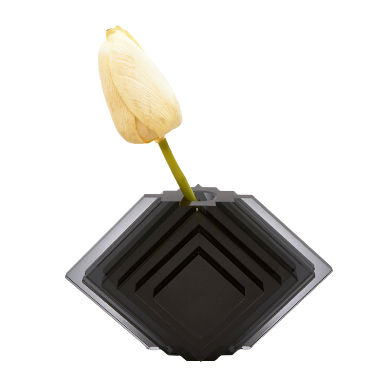 Small Black Crystal Glass Vase